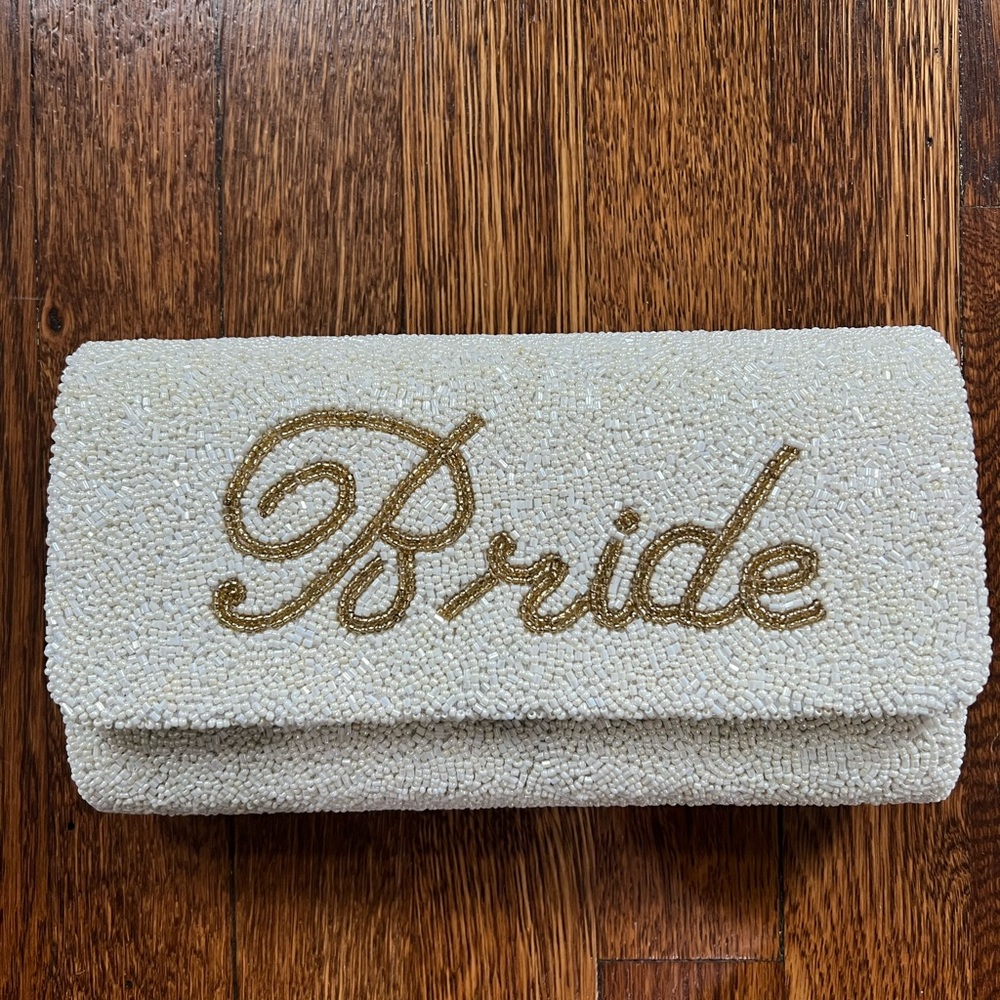 Gently used! Beaded Bride Clutch & Cross Body